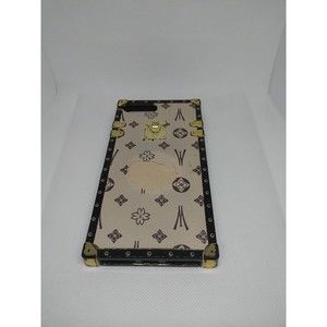 For iPhone Case Luxury Fashion Pattern Leather Soft TPU Square Eye Trunk Cover